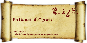 Maibaum Ágnes névjegykártya